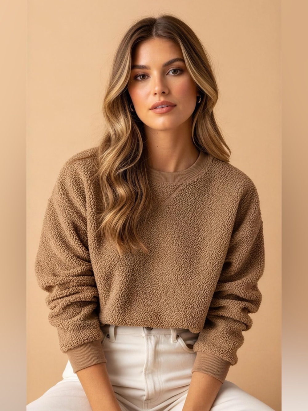 American Eagle Outfitters Sherpa Teddy Oversized Pullover Size S